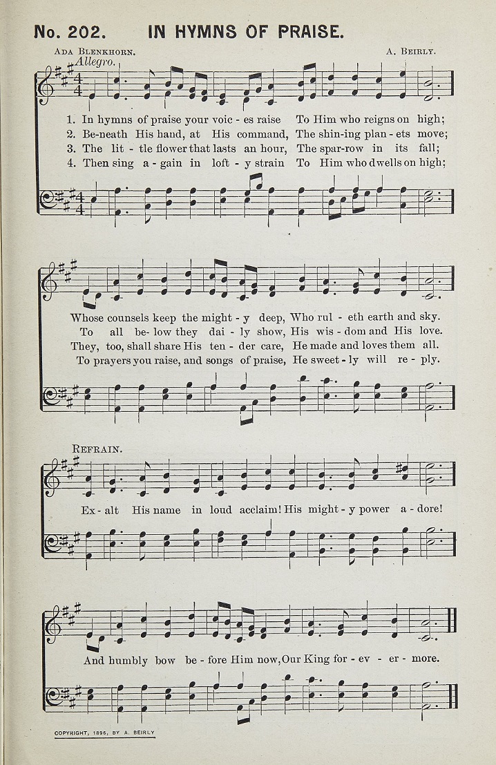 In hymns of Praise 1896
